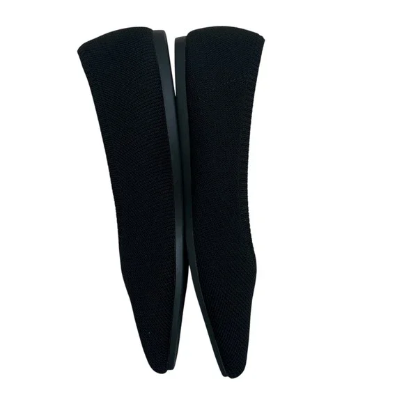 Vivaia Aria 5 Pointed Toe Ballet Flats in Black SZ EU 39.5 US 8.5 Minimalist - Picture 4 of 9